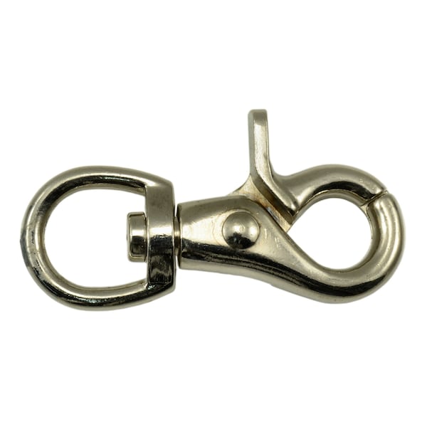 Midwest Fastener 1/2" Nickel Plated Steel Swivel Eye Trigger Snap Hooks 10PK 52221 - main